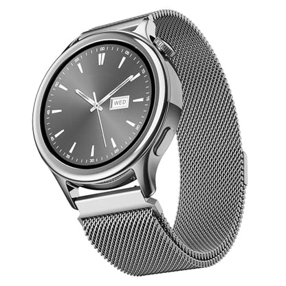 Boat Enigma Gem Women's Luxury Smart Watch w/ 1.19” (3.02cm) AMOLED Display, Emergency SOS Live Location Sharing, Female Wellness, Watch Face Studio, BT Calling, Watch for Woman (Metallic Black)|B0DFYJWHRC