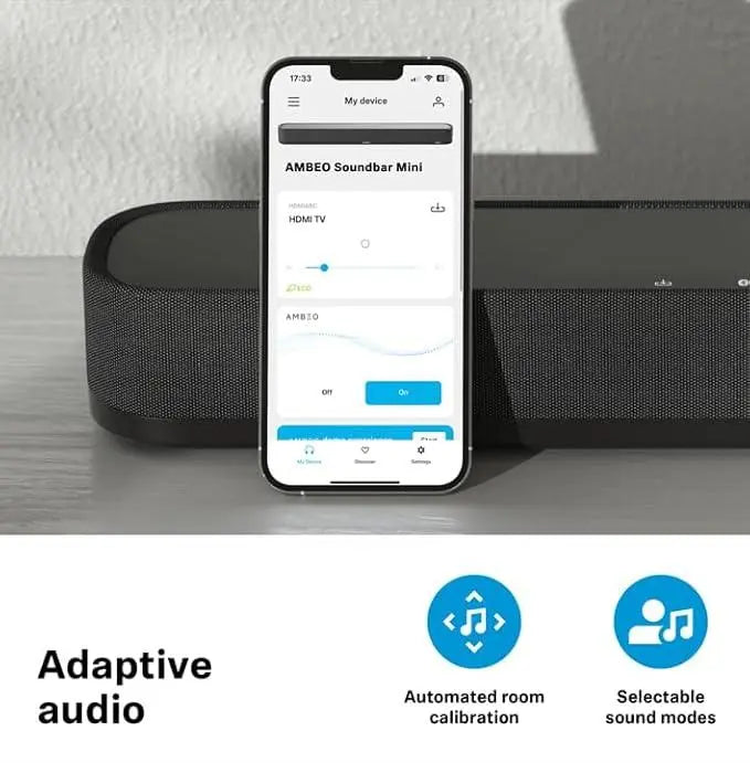 Sennheiser AMBEO Soundbar Mini- 250 Watts Immersive 3D Audio for TV, Movies & Music - Multiple Connectivity (Bluetooth, Wi-Fi), Alexa Built-in & Dolby Atmos, Designed in Germany, 2 Yr Warranty - Nalanda Enterprises