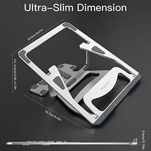 WIWU S100 Aluminum Laptop Stand, Ergonomic Detachable Computer Stand, Riser Holder Notebook Stand 10-16"" Laptops, Silver | 5 Heights of Adjustment Level - Nalanda Enterprises