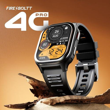 Fire-Boltt 4G Pro Volte Calling Smart Watch- 2.02” TFT Display, 4G Nano-SIM GPS, Health Suite, Sports Modes, 400mAh Battery (Black) - Nalanda Enterprises