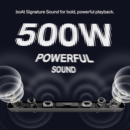 Boat 2025 Launch Aavante Prime 5.1 7050D, Dolby Audio, 700W Signature Sound, 5.1CH with Wireless Subwoofer & Wireless Satellites, Bluetooth Sound bar, Home Theatre Soundbar Speaker (Premium Black)|B0FLYD83H7