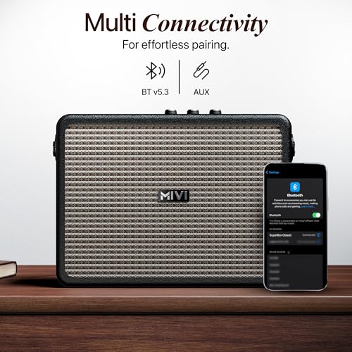 Mivi SuperBox Classic 120W Portable Bluetooth Speaker [New Launch] | Premium Sound with Built-in Subwoofer, Bass & Treble Control Knobs, AUX & USB Support | Made in India|B0FB44F3NZ