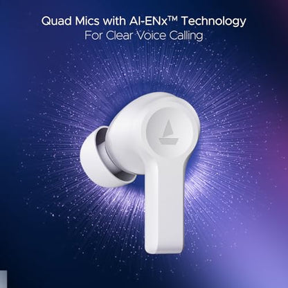 boAt Nirvana Lucid w/ 32 dB ANC, Multi-Point Connectivity, in-Ear Detection, 60HRS Playback, Hearables App, 4 Mics ENx, IPX5 Truly Wireless in Ear Earbuds, TWS Ear Buds(Zinc White)|B0DKJLNN79