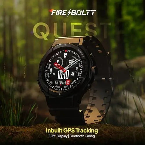 Fire-Boltt Newly Launched Quest Smartwatch 1.39" Full Touch GPS Tracking Smart Watch Bluetooth Calling, 100+ Sports Modes, 360 * 360 Pixel High Resolution, Health Suite & Rugged Outdoor Built - Nalanda Enterprises