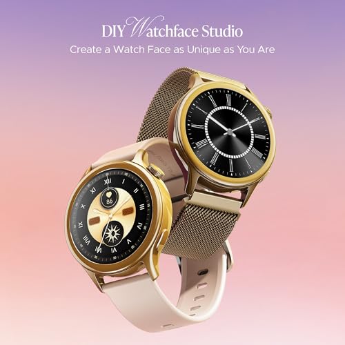 boAt Enigma Daze Women's Luxury Smart Watch w/ 1.3”(3.3cm) Luminous Display, Emergency SOS Live Location Sharing, Functional Crown, Watch Face Studio, QR Tray, BT Calling, HR & SpO2 (Cherry Blossom)|B0DFYMG7D6