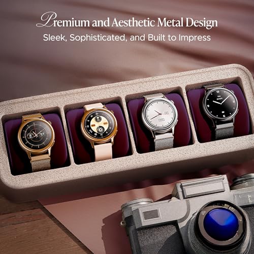 boAt Enigma Daze Women's Luxury Smart Watch w/ 1.3”(3.3cm) Luminous Display, Emergency SOS Live Location Sharing, Functional Crown, Watch Face Studio, QR Tray, BT Calling, HR & SpO2 (Cherry Blossom)|B0DFYMG7D6