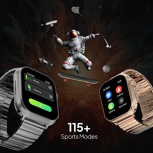 Fire-Boltt Gladiator + 1.96 AMOLED Display Luxury Smartwatch, Rotating Crown, 115+ Sports Modes & Bluetooth Calling, AI Voice Assistant, Gaming|B0C5MRZQXP
