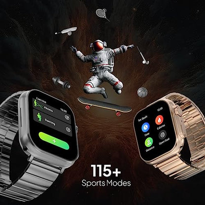 Fire-Boltt Gladiator + 1.96 AMOLED Display Luxury Smartwatch, Rotating Crown, 115+ Sports Modes & Bluetooth Calling, AI Voice Assistant, Gaming|B0C5MRZQXP