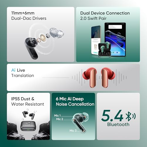 realme Buds Air 7 Pro with Ai Live Translation,11mm+6mm Dual-dac Driver,48 Hrs Playtime,53 dB ANC,LHDC,45Ms Low Latency,360° Spatial Audio,IP55 Dust & Water Resistant,BT 5.4(Glory Beige)|B0F8BGP4DQ