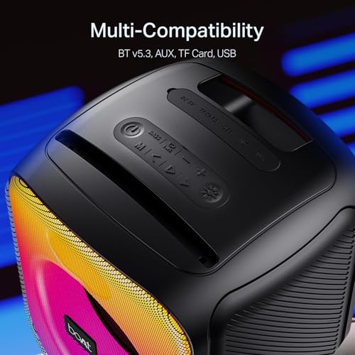 Boat 2025 Launch, PartyPal 65 Pro, 42W Signature Sound, Wireless Karaoke Mic, 8H Battery,RGB LEDs, TWS, Bass Boost, Multi Port, Bluetooth Speaker, Wireless Speaker, Portable Speaker (Premium Black)|B0FLYBFZL5