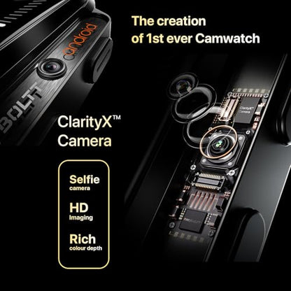 Fire-Boltt Snapp Smart Watch, Selfie Camera, 4G Nano-SIM Slot, 54.1mm AMOLED Display, Play Store- Unlimited apps, 1000mAh Battery, 2GB/4GB RAM + 16GB/64GB ROM (Archaic Black)|B0D6BWLMNZ