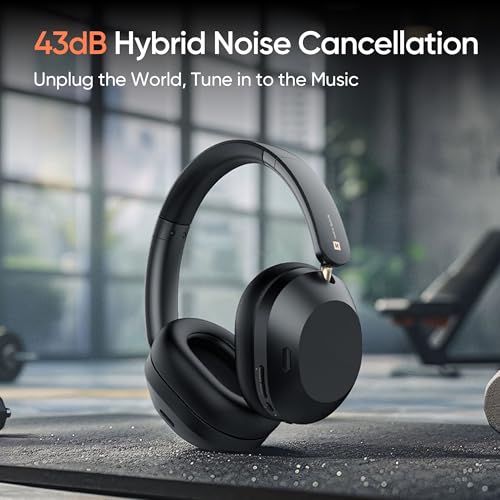 realme TechLife Studio H1 Over The Ear Over Ear Wireless Headphone with 70Hours Playtime 360° Spatial Audio, 40mm Drivers, 80ms Superlow Latency, 43 dB Adaptive ANC-Black|B0DJFHBQH2