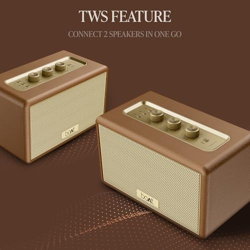 Stone Opus, 80W Signature Sound, 12HRS Battery, Multilink Connectivity, Built-in Subwoofer, Premium Design, TWS, Bluetooth Speaker, Wireless Speaker, Portable Speaker (Caramel Brown)|B0DQKVF2H4