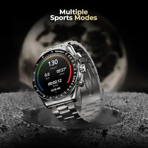 Fire-Boltt Moonwatch 36.3mm (1.43 inch) AMOLED Display, Wireless Charging, Metallic Frame, Stainless Steel Luxury Straps, Complete Health Suite, Bluetooth Calling, Sports Modes - Nalanda Enterprises