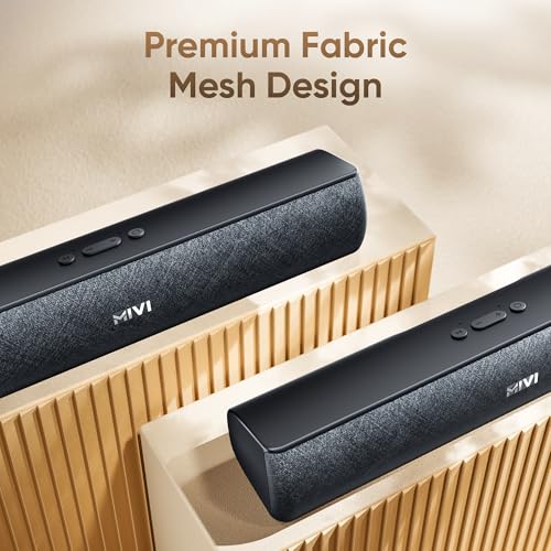 Mivi Fort Q18 Soundbar with 18W Bluetooth Speakers Soundbar, 2.0 Channel with 2 in-Built Full-Range Speakers, Multiple Input Modes, 6H Playtime, 2000mAh, Made in India Sound bar for TV|B0CW38T5QK