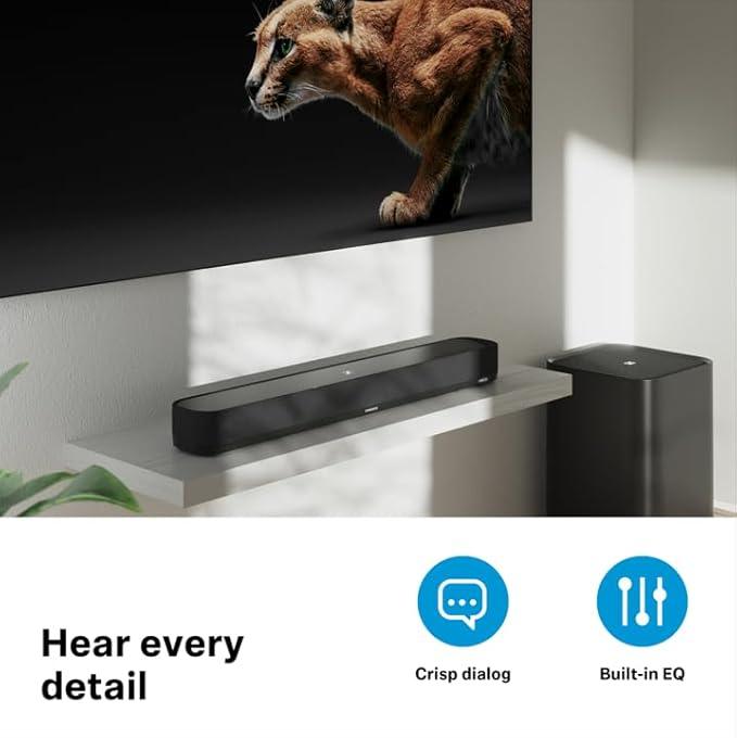 Sennheiser AMBEO Soundbar Mini- 250 Watts Immersive 3D Audio for TV, Movies & Music - Multiple Connectivity (Bluetooth, Wi-Fi), Alexa Built-in & Dolby Atmos, Designed in Germany, 2 Yr Warranty - Nalanda Enterprises