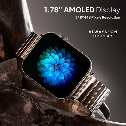 Fire-Boltt Visionary Ultra 1.78" AMOLED, Stainless Steel Luxury Smart Watch, Bluetooth Calling with Rotating Crown, 100+ Sports Mode, TWS Connection (Gold) - Nalanda Enterprises