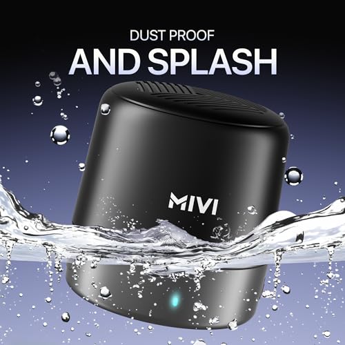 Mivi Play Bluetooth Speaker with 12 Hours Playtime. Wireless Speaker Made in India with Exceptional Sound Quality, Portable and Built in Mic-Black|B094RCC4L1
