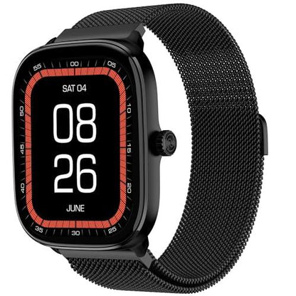 Noise New Macro Smart Watch with 2.0” HD Display,Metallic Finish BT Calling, Functional Crown, 7 Days Battery Life, Sleep Tracking, 200+ Watch Faces (Elite Black) - Nalanda Enterprises