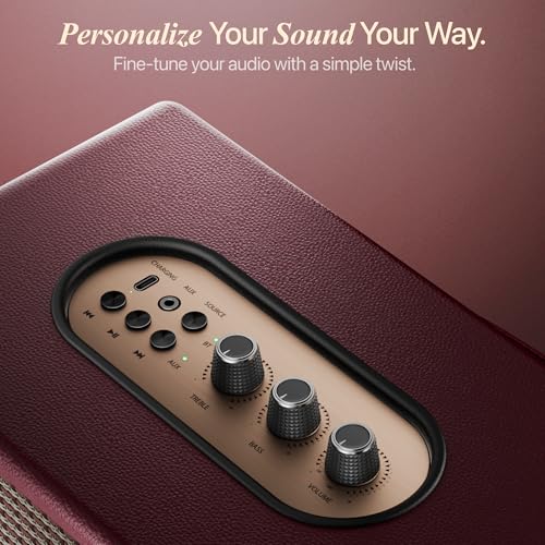 Mivi SuperBox Classic 120W Portable Bluetooth Speaker [New Launch] | Premium Sound with Built-in Subwoofer, Bass & Treble Control Knobs, AUX & USB Support | Made in India|B0FB44F3NZ