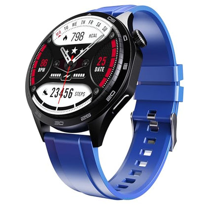 Boat Enigma Ascend Men's Luxury Smart Watch w/ 1.76”(4.47 cm) HD Display, Functional Crown, BT Calling, Upto 5 Days Battery, 100+Sports Modes, 200+Watch Faces, IP68, HR & SPO(Ocean Blue)|B0DFYJTL8X