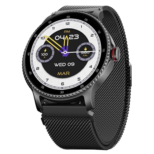 Boat Lunar Discovery Pro, 1.39" HD Display, Metal Body, QR Tray, Emergency SOS, Functional Crown, Multiple Sports Modes, HR,SpO2 & Sleep Tracking, Smart Watches for Men & Women (Steel Black)|B0FLK2QSHR