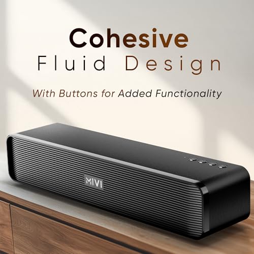 Mivi Fort H30 Portable Bluetooth Speakers Soundbar – [Newly launched] 30W Bluetooth Soundbar for Campus Life, 2.0 Channel, Sleek Design, 6 Hours Playtime, Multi-connectivity, Made in India|B0DMNHYM33