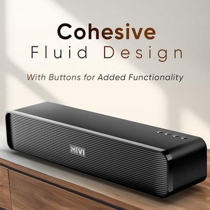 Mivi Fort H30 Portable Bluetooth Speakers Soundbar – [Newly launched] 30W Bluetooth Soundbar for Campus Life, 2.0 Channel, Sleek Design, 6 Hours Playtime, Multi-connectivity, Made in India|B0DMNHYM33