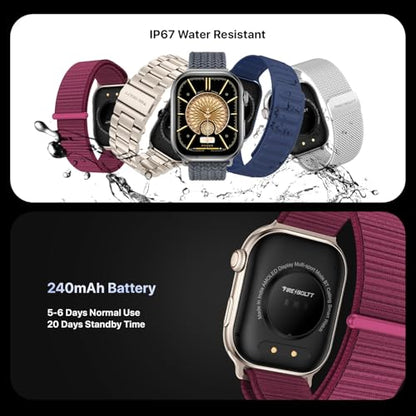 Fire-Boltt Brillia Smart Watch with 51.3mm (2.02 inch) AMOLED Display, Bluetooth Calling, SpO2, Heart Rate Monitoring, 120+ Sports Modes (Brillia, Black)