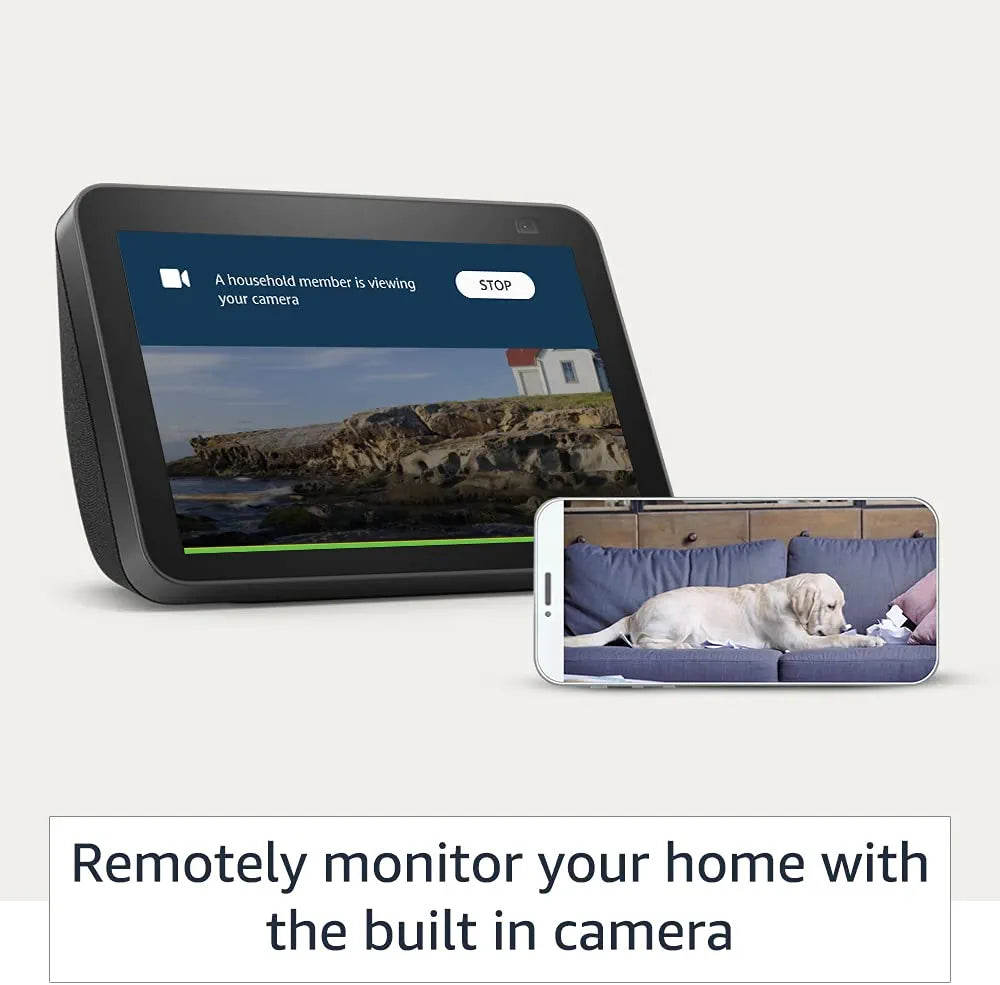 Amazon Echo Show 8 - Smart speaker with 8" HD screen, stereo sound & hands-free entertainment with Alexa - Nalanda Enterprises