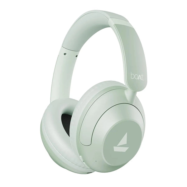 Boat wireless over-ear headphones in light mint green, branded product from Nalanda Enterprises