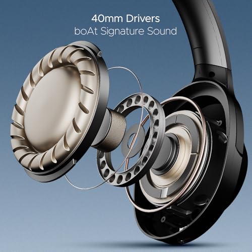 boAt Nirvana 751 ANC,65Hrs Battery,Hybrid (~33dB),Fast Charge,Ambient Sound Mode,Button Controls,Immersive Sound,Carry Pouch,Bluetooth Over Ear Headphones,Wireless Headphone with Mic(Gunmetal Grey)|B09MTRDQB5