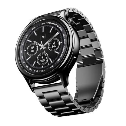 Boat Enigma Gem Women's Luxury Smart Watch w/ 1.19” (3.02cm) AMOLED Display, Emergency SOS Live Location Sharing, Female Wellness, Watch Face Studio, BT Calling, Watch for Woman (Metallic Black)|B0DFYJWHRC