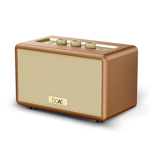 Stone Opus, 80W Signature Sound, 12HRS Battery, Multilink Connectivity, Built-in Subwoofer, Premium Design, TWS, Bluetooth Speaker, Wireless Speaker, Portable Speaker (Caramel Brown) - Nalanda Enterprises
