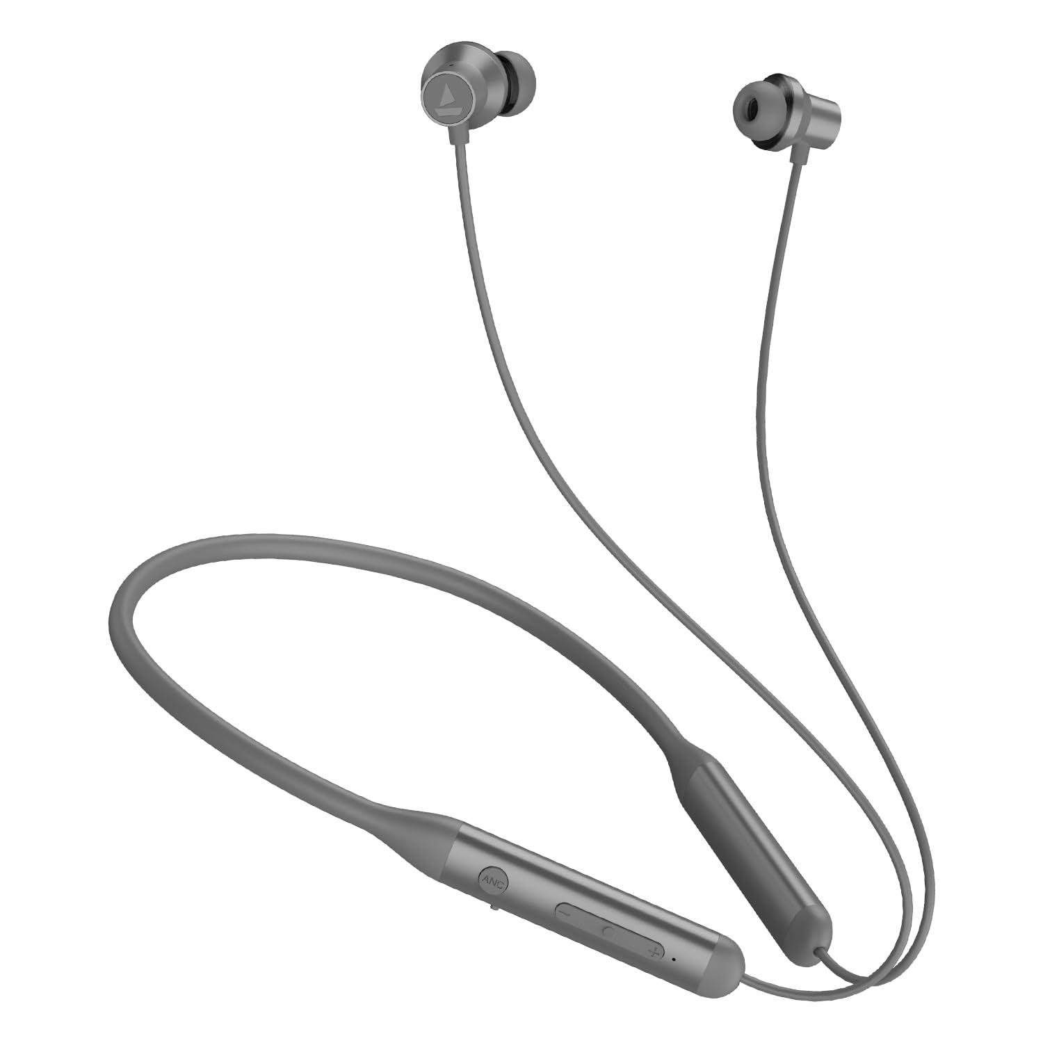 boAt Rockerz 280 ANC w/Crystal Bionic Sound Powered by Dirac Opteo, Active Noise Cancellation, 13mm Drivers, ASAP Charge, 24H Playback & ENx Tech in- Ear Bluetooth Neckband(Gunmetal Black) - Nalanda Enterprises