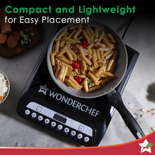 Wonderchef Power 1400W Induction Cooktop with 11 Preset Functions, Push Touch Control Button Induction Cooktop, 2 Years Warranty|B0CJJ2WPRV
