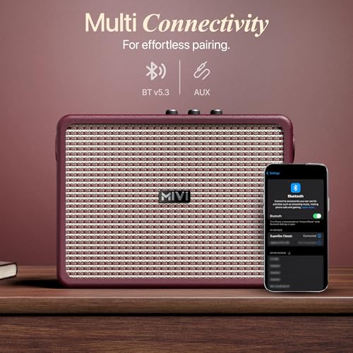 Mivi SuperBox Classic 120W Portable Bluetooth Speaker [New Launch] | Premium Sound with Built-in Subwoofer, Bass & Treble Control Knobs, AUX & USB Support | Made in India|B0FB44F3NZ