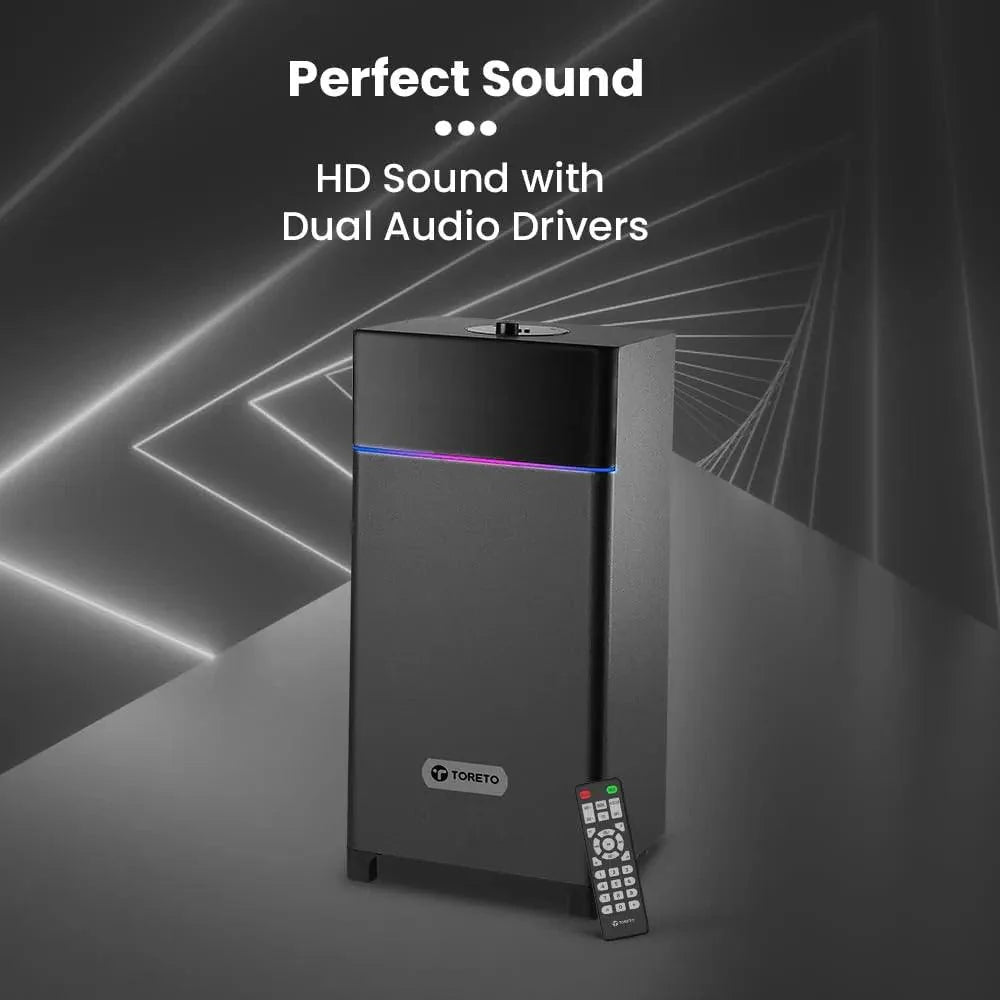Toreto Party Mini Powerful 70W RMS Home Theater Bluetooth Party Box Party/Home Audio Speaker with High Power Bass, Wired Karaoke Mic, AUX, USB and Dynamic RGB LED - Nalanda Enterprises