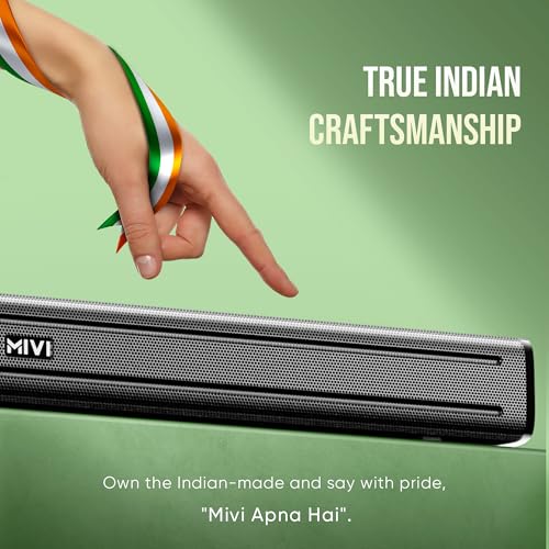 Mivi Fort Q80 Soundbar with 80W Surround Sound, 2.2 Channel soundbar with 2 in-Built subwoofers, Multiple EQ and Input Modes, Remote Accessibility, Bluetooth v5.2, Made in India Sound bar for TV|B0CPHYXR3G