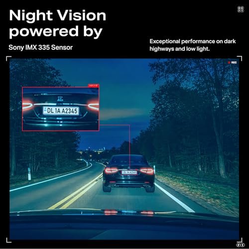 boAt 2026 Launch Hive Dashcam F1, 4K Ultra HD Front & Full HD Rear Recording, Sony STARVIS, ADAS Voice Commands, Dual Channel Recording, GPS Route Log, Wi-Fi, 150° Wide FOV, Smart Parking (Steel Blue)|B0GBWQC89L