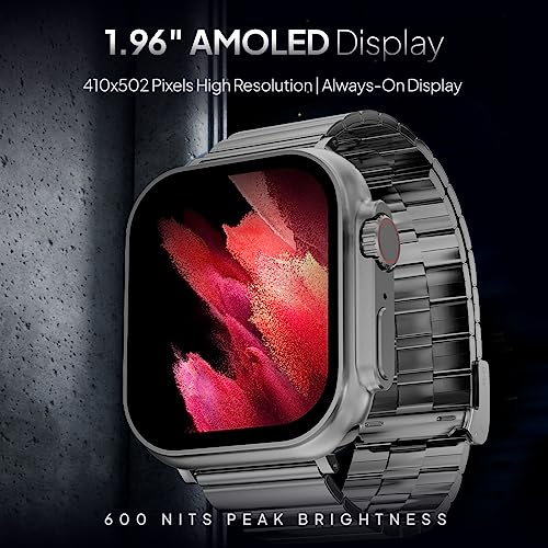 Fire-Boltt Gladiator + 1.96 AMOLED Display Luxury Smartwatch, Rotating Crown, 115+ Sports Modes & Bluetooth Calling, AI Voice Assistant, Gaming|B0C5MRZQXP