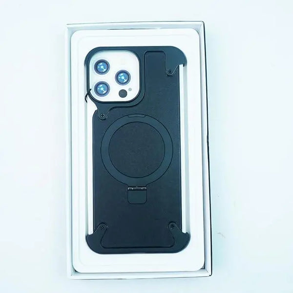 CASE CLUB Back Cover Case for iPhone 15 Pro Max Soft Flexible Shockproof Protective Pivot Metal Matte Armor Kickstand Case - Nalanda Enterprises