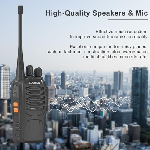2 Pack BAOFENG BF-888S Walkie Talkie USB-C Charging 16 Channels Ham Radio Upgraded H-888S Two Way Radio for Adult with Earpiece and Programming Cable (Black)|B0DD6RSSP3
