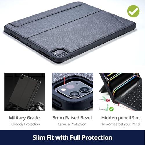 WIWU iPad Pro 11 inch Case with Keyboard(2022 4th-2018 1st), Smart Keyboard Folio Magnetic Detachable and Wireless Keyboard with Trackpad for Apple iPad Pro 11,Backlit - Nalanda Enterprises