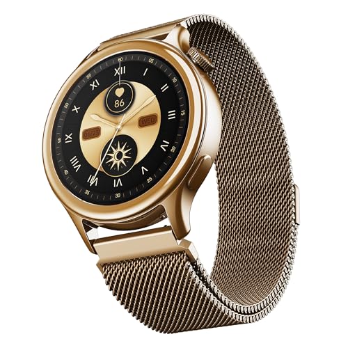 Boat Enigma Gem Women's Luxury Smart Watch w/ 1.19” (3.02cm) AMOLED Display, Emergency SOS Live Location Sharing, Female Wellness, Watch Face Studio, BT Calling, Watch for Woman (Metallic Black)|B0DFYJWHRC