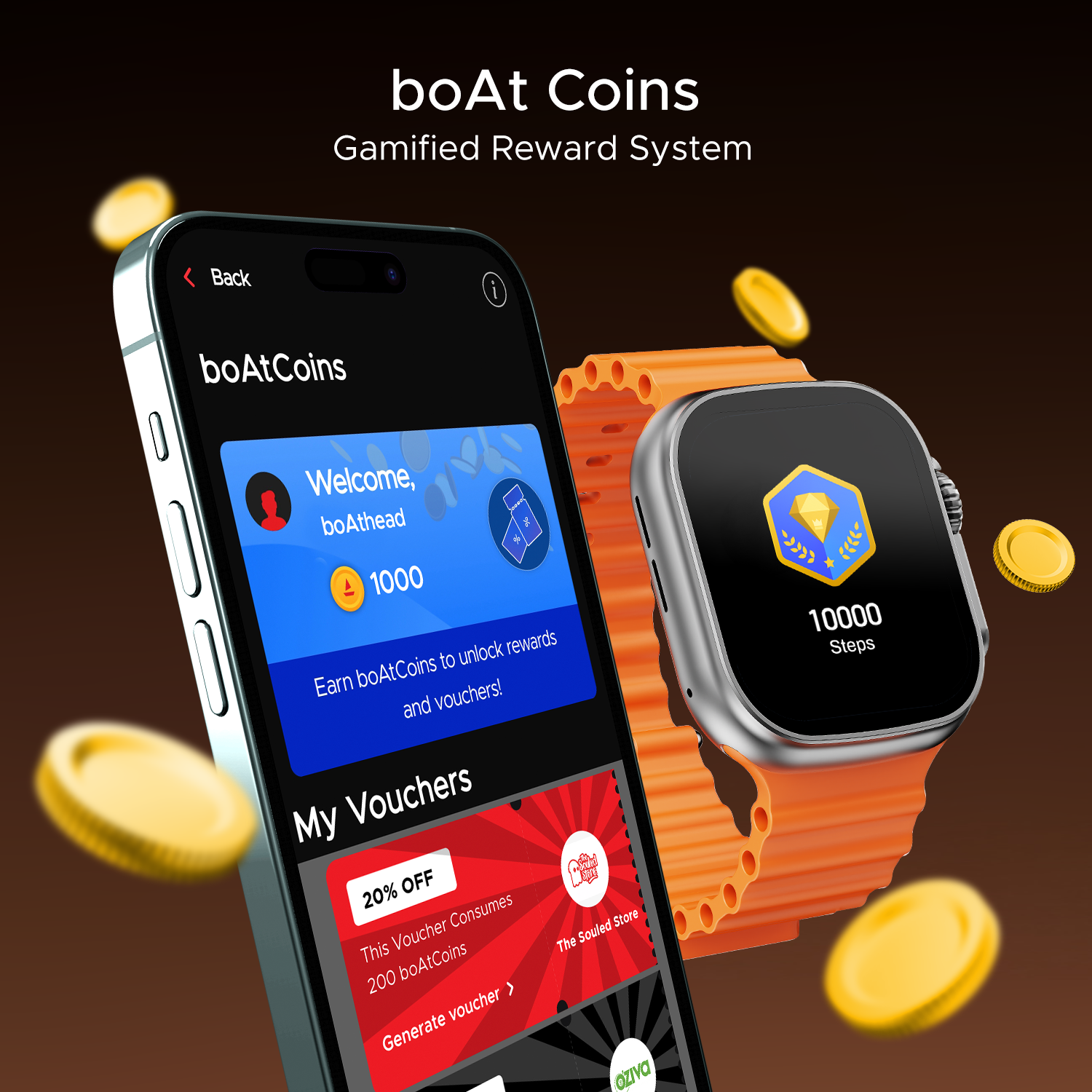 boAt Wave Aura | Smartwatch with 1.96" HD Display, 100+ Sports Modes, Functional Crown, Advanced BT Calling - Nalanda Enterprises