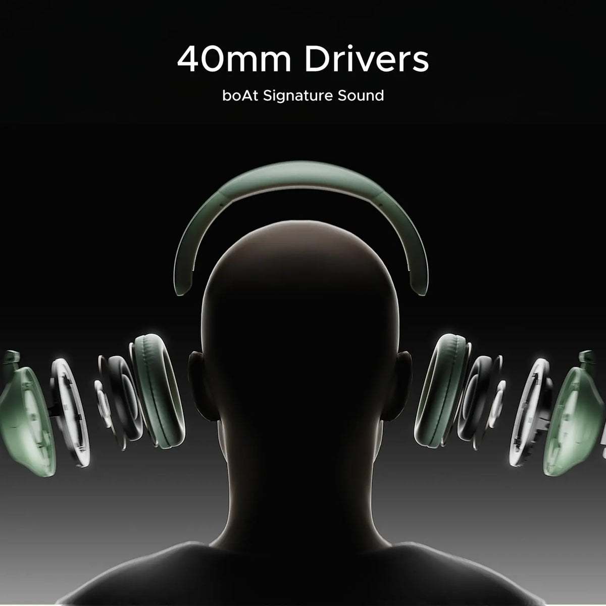 boAt headphones with 40mm drivers and signature sound, exploded view, Nalanda Enterprises