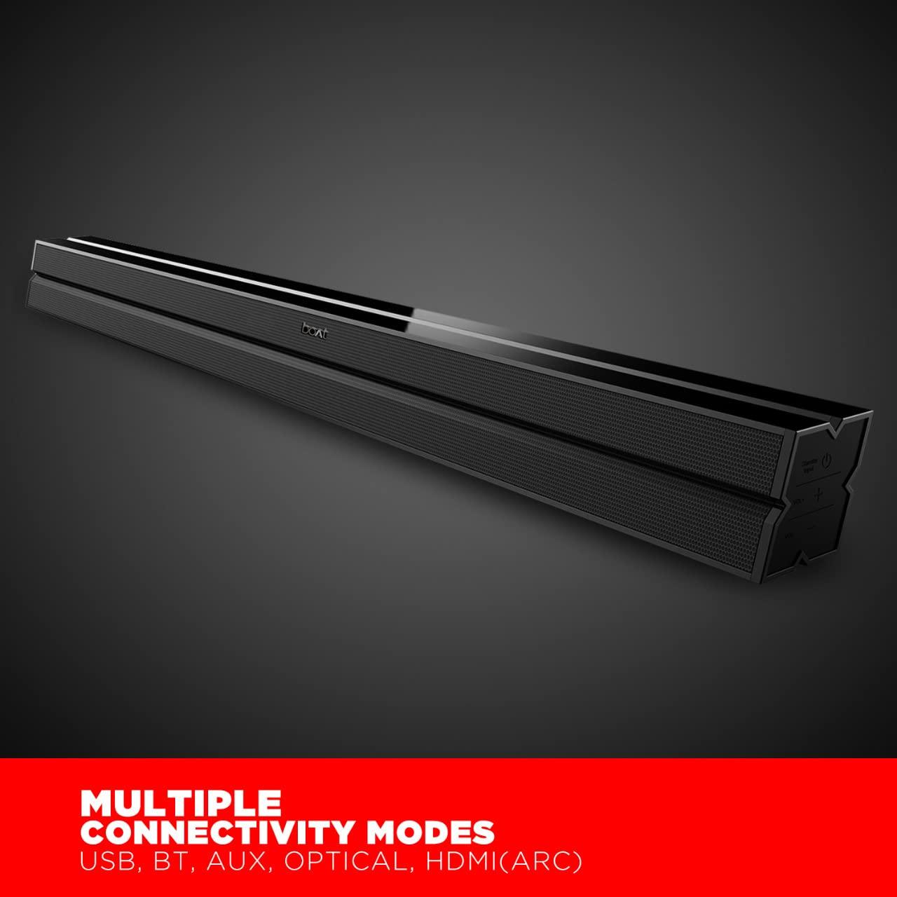 boAt AAVANTE Bar 1800 120W 2.1 Channel Bluetooth Soundbar Signature Sound, Wireless Subwoofer, Multiple Connectivity Modes, Entertainment Modes(Premium Black) - Nalanda Enterprises