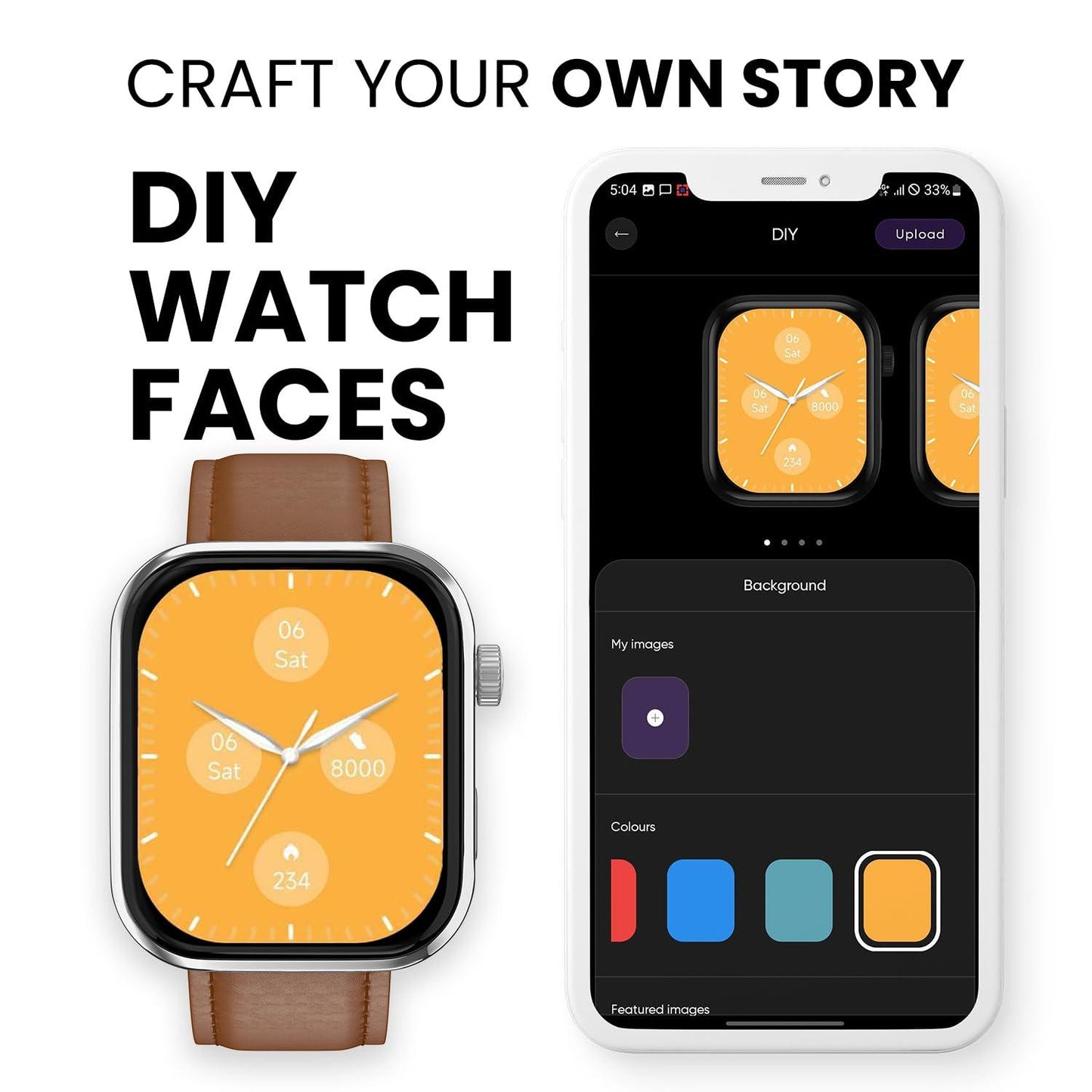 Noise Pro 5 Smart Watch with 1.85" AMOLED Display, BT Calling, New DIY Watch Faces, Ultra Personalization with Smart Dock, Productivity Suite, 100 Sports Modes and More (Rainbow Weave) - Nalanda Enterprises