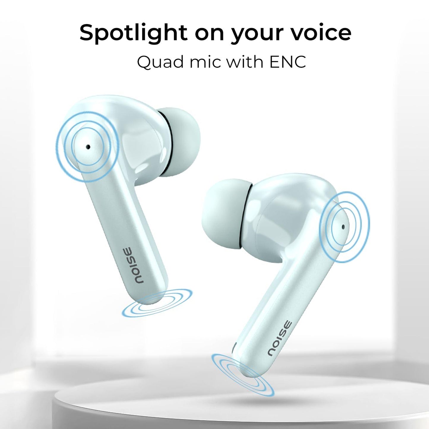 Noise Newly Launched Air Buds Pro 4 in-Ear Truly Wireless Earbuds with Metallic Finish, Hybrid ANC (Upto 40dB), 50H of Playtime, Dual Pairing, Spatial Audio, BT v5.3(Lake Blue) - Nalanda Enterprises